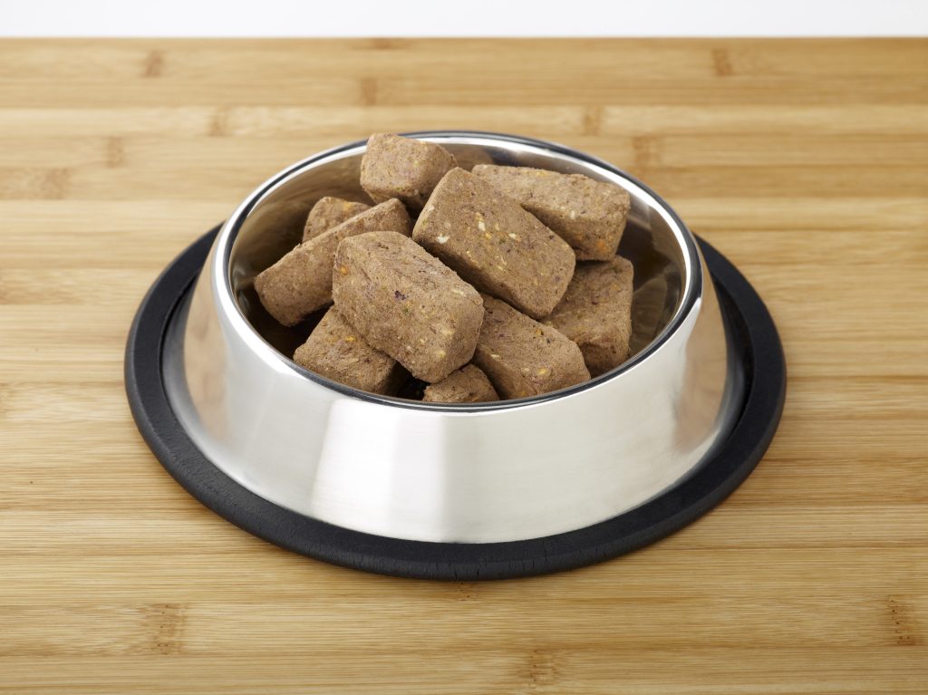 Primal freeze dried dog food in a bowl